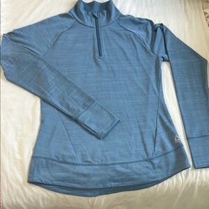 Reebok Blue Fitted Long Sleeve 1/4 Zip